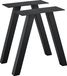 OutdoorMatch Pieds de table en acier, set de 2 - Pieds de meuble - 40 x 12 x 40 cm - Noir