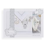 INTERBABY - Beddengoedset, wasrek beer, thermometer, wit/grijs