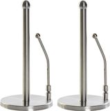 Item International Keukenrolhouder - 2x stuks - RVS - 17x35 cm