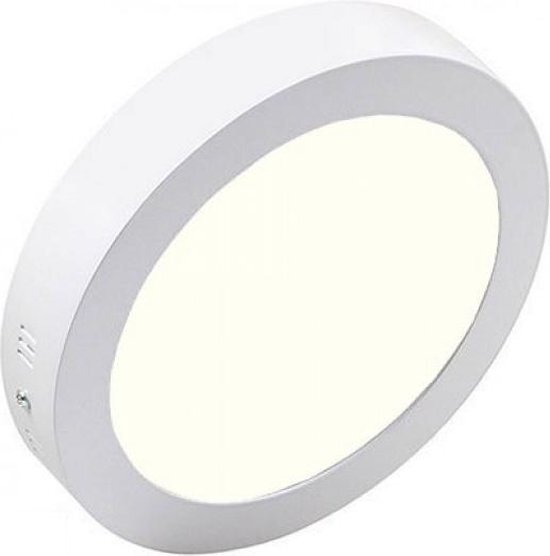 BES LED LED Downlight - Opbouw Rond 12W - Natuurlijk Wit 4200K - Mat Wit Aluminium - Ã˜170mm