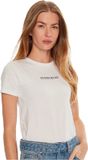 Guess Print G T-shirt Korte mouw Ronde hals Wit Katoen Logo Regular Fit Vrouwen S