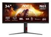 AOC G4 CU34G4CA Curved 34" 180Hz Fast VA, 1ms GTG, HDR400, Adaptive Sync, Height Adjustable, (3440x1440 HDMI 2x 2.0 DP 1x 1.4 USB Hub) Black