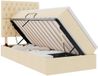 vidaXL Opslag bed met matras met hoofdeinde Crème 100 x 200 cm Stof