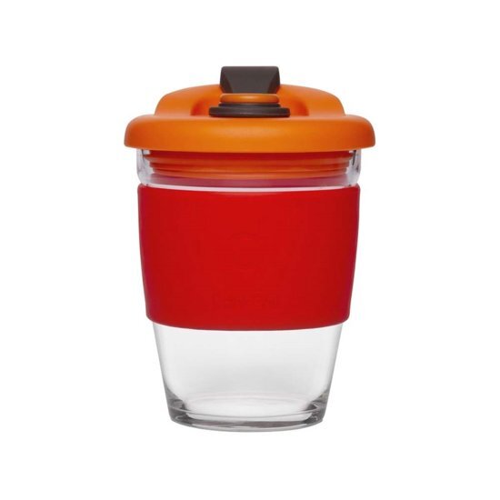 Pioneer Herbruikbare Koffiebeker - 340ml - Vulcano Red - Glas -