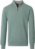 CASAMODA Halfzip Trui Structure Melange Lichtgroen - Maat 3XL - Heren - Quarter zip