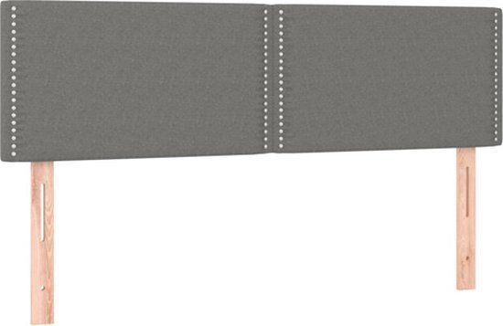 vidaXL Hoofdbord - Stof - Donkergrijs - 144x5x78/88 cm