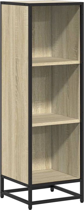 vidaXL Boekenkast - 33,5x33x107,5 cm - Bewerkt Hout - Sonoma Eikenkleurig