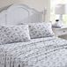 Laura Ashley Home - Kingsize lakens, katoenen flanellen beddengoedset, geborsteld voor extra zachtheid en comfort (zwart Faye-toilet, kingsize)