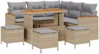 vidaXL Tuinbank Set Beige Polyrattan