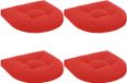 vidaXL - Coussin d'assise - 4 pièces - Polyester - Rouge - 40 x 40 x 5 cm