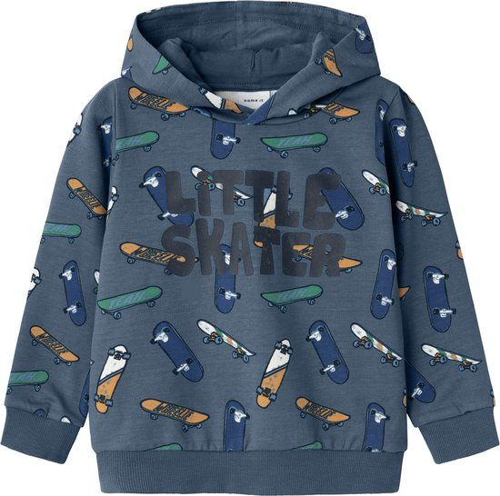NAME IT - NMMPKUNO SWEAT WH UNB - Jongens - Sweater - Katoen/Polyester - Lange mouw - Regular Fit - Violet