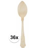 Merkloos / Sans marque Houten lepel set klassiek 36 stuks