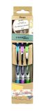 Pentel EnerGelXM BL77 gelpen met drukmechanisme + gratis MT Washi-tape, schrijfkleuren: lichtgroen/lichtblauw/paars