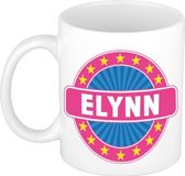 Bellatio Decorations - Elynn voornaam - koffiemok - beker - wit/roze - 300 ml
