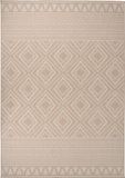 Tapis d'extérieur à motif tissé plat 140x200 cm marron
