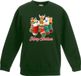 Bellatio Decorations Bol Kersttrui kerstsokken merry christmas groen voor kinderen - kersttruien 152/164