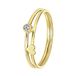 Lucardi Dames Ring hart en ronde zirkonia - Ring - Cadeau - 14 Karaat Goud - Geelgoud