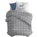 PENSIERI DELICATI Beddengoedset voor eenpersoonsbed, flanel, 100% katoen, dekbedovertrek 155 x 200 cm en kussensloop 52 x 82 cm, gemaakt in Italië, machinewasbaar op 40 °C, motief: hertenblauw