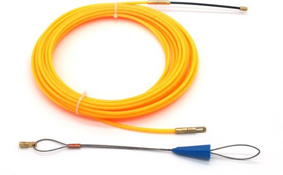 WJO Tools Trekveer (30m) met kabelbevestiger - 30 meter - 4 mm nylon kabeltrekker