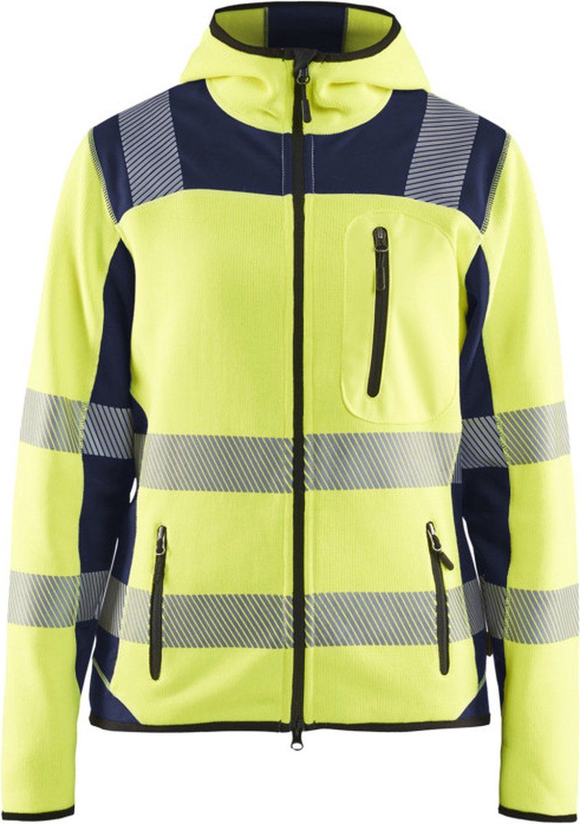 Blaklader Dames High Vis gebreid vest 4967-2120 - High Vis Geel/Marineblauw - XXL
