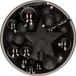 Bellatio Decorations kerstballen set - 34x stuks - zwart - incl. piek - kunststof
