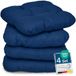 Beautissu set van 4 Zitkussens 40x40 cm Lisa - Comfortabel stoelkussen stoelpads zitkussen met 8 cm vulling - Zacht eetkamer stoel bank kussen Bleu Foncé