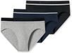 Schiesser Heren Rio Slip Organic - 3 pack - Zwart - Donkerblauw - Grijs Melange - Maat XXL