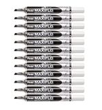 Pentel Maxiflo Dry Wipe Slim Beitel Tip Marker - Zwart (Pack van 12)