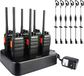 Retevis RT24V Freenet portofoonset, professionele PMR446 walkie-talkie met 6-wegs oplader, 6 kanalen voor gebruik in scholen, op bouwplaatsen en bij transport (6 stuks, zwart)