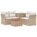 vidaXL Bankstel 2 zitplaatsen Beige en Crèmewit Polyrattan en Staal