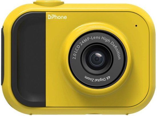 DrPhone DKC V2 Digitale Kindercamera - Geel - 12MP - 2" Scherm - 4x Zoom - 32GB