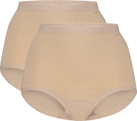Ten Cate Basics organic cotton stretch high waist beige 2 pack voor Dames | Maat XXL