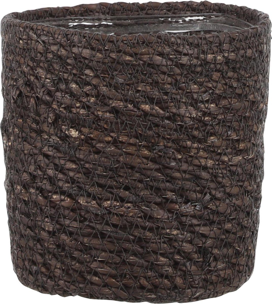 Mica Decorations Atlantic Mand voor Planten - H12 x Ø12 cm - Zeegras - Grijs