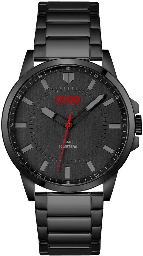HUGO HU1530187 Heren Horloge - Staal - Zwart - 43 mm