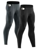 Niksa Sportlegging voor heren, 2 stuks, hardlopen, fitness, compressiebroek