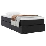 vidaXL - Bed met opbergruimte en matras - Zwart - 90 x 190 cm - Kunstleer