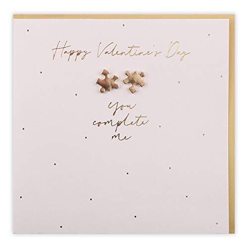 Clintons Clintons: Jigsaw stuk Valentijnsdag kaart, Valentine Card, Valentijnsdag kaart, je voltooi me, vriendin, vriend, partner, een ik hou van, 159x159mm