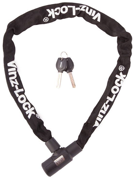 VINZ Ventoux Kettingslot - 200 cm - Zwart