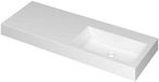 Wastafel INK Momento Wastafel Polystone Wasbak Rechts Zonder Kraangat - 1200x450x90 mm - Glans Wit