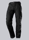BP 1998-570 Werkbroek met kniebeschermers, slank silhouet, elastische rugband, 65% polyester, 35% katoen, korte pasvorm, maat: 52 liter, kleur: zwart