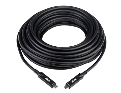 ATEN UE3415F Active Optical Ultra HD Kabel met USB C Zwart 15m