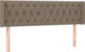 vidaXL Hoofdbord met randen 147x16x78/88 cm stof taupe