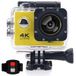 D800S Sportcamera HD 4K 30m Waterdicht Wi-Fi met afstandsbediening Geel