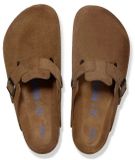 Birkenstock Boston Soft Footbed Suede Leather Dark Tea Tonal