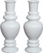Ideas 4 Seasons Vase Venice - 2x - colored glass - ribbed white - D5.7 x H15 cm