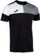 Joma T-shirt à manches courtes Crew V Colorblock Polyester Noir/Gris/Blanc Unisexe Enfants 5-6 Ans