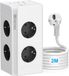 Prise multiple avec USB - 8 prises multiples avec 2 USB et 2 type - Plaque murale - Prise de courant pour bureau