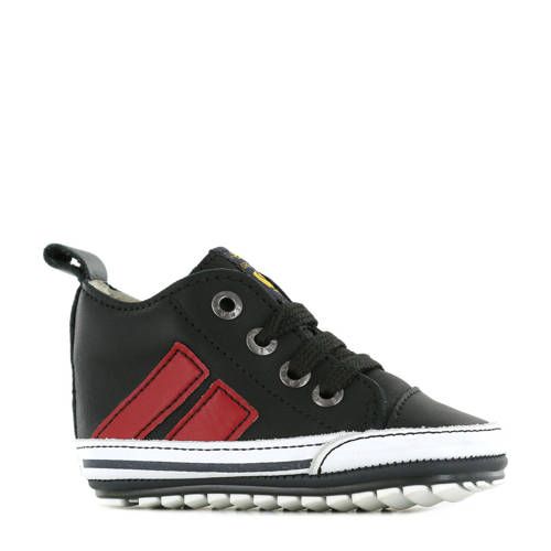 Shoesme BP21W028-H leren babyschoenen zwart/rood