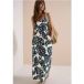 Maxi dress with V-neck and print