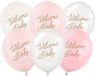 PartyDeco - Latex ballonnen 'Welcome Baby' - mix pastelkleuren roze/ wit - 6 stuks